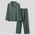thumbnail image 2 of Men's long sleeved and long pants home suit with chest pocket, casual style pajama set, 2 of 5