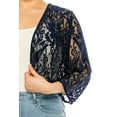 thumbnail image 6 of Moa Collection Women's Plus Size Lace Crochet Bolero Open Cardigan Sheer Cover-Up, 6 of 7