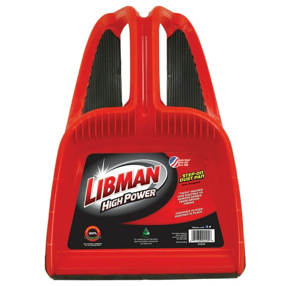 Libman Polypropylene Step-On Dust Pan Red Black