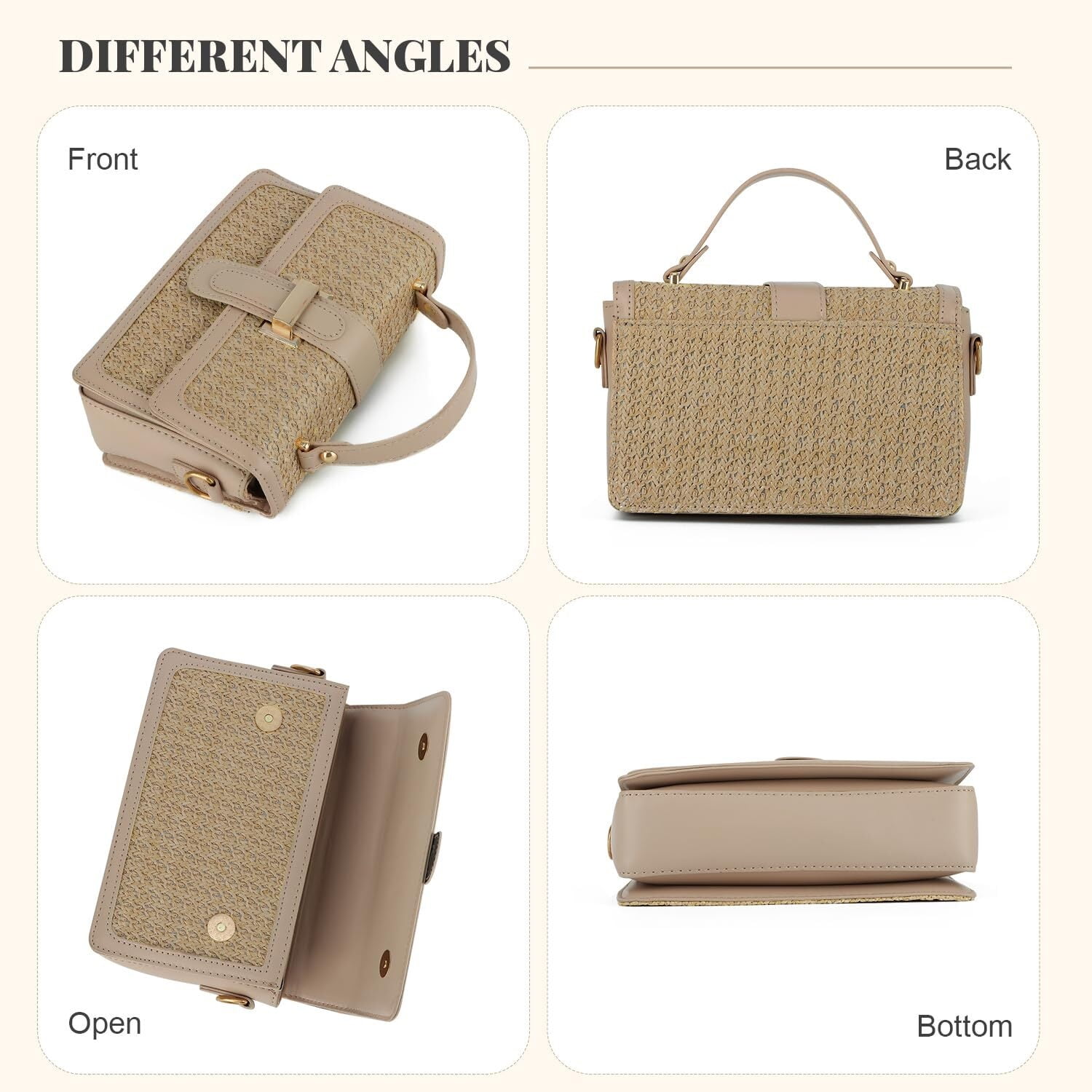 Summer Purse for Women 2025 Woven Vacation Handbags Straw Crossbody Bag for Spring Beach