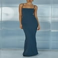 thumbnail image 2 of Women‘s Solid Color Sleeveless Open Back Fitted Evening Dress, 2 of 5
