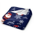 thumbnail image 2 of DouZhe Ultra-Soft Micro Fleece Lightweight Flannel Bed Blanket, Santa Claus Snowflake Print Cozy Warm Throw Blankets, 60"x50", 2 of 7