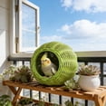 thumbnail image 5 of syligr Plastic Woven Bird Hammock Small Pet Bird Sleeping Nest Bird Cage Accessories for Parrots Cockatiels Lovebirds 5.9 Inch Hanging Chew-Resistant Warm House, 5 of 6