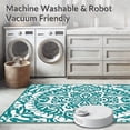 thumbnail image 5 of ODIKA 5'x7' Machine Washable Non-Slip Area Rug, Intricate Spiral with Ornate Floral and Swirling Motifs High Traffic Rug, Teal, 713872, 5 of 5