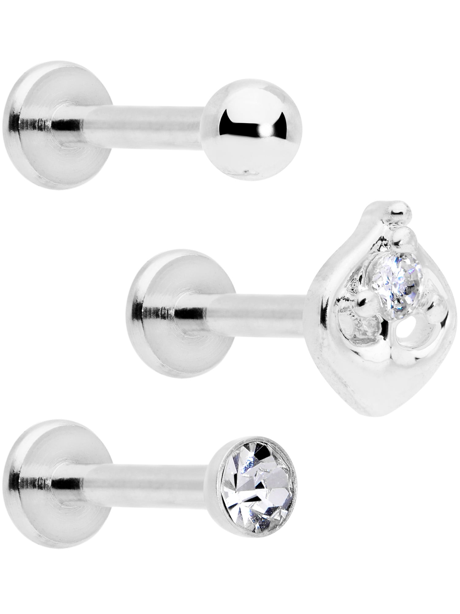 Body Candy 14G Womens Nipplerings Piercing PVD Steel 2Pc Clear Accent Holiday Star Nipple Ring Set 9/16