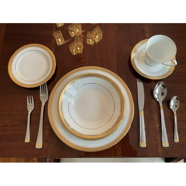 Noritake Crestwood Gold 50 piece Dinnerware set, service for 8