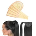 thumbnail image 3 of transemion 5pcs Hair Net for Making Ponytail Weaving Net Wig Caps Hair Accessories cream color, 3 of 9
