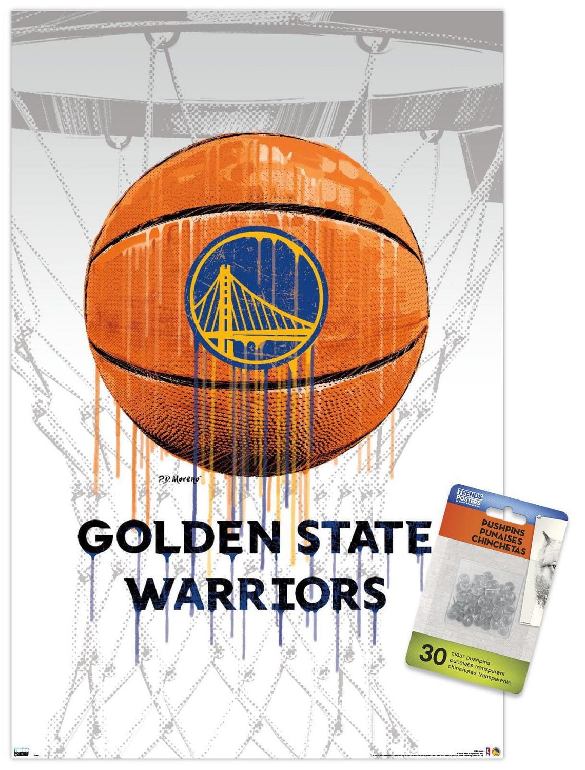 NBA Golden State Warriors - Drip Ball 20 Wall Poster, 22.375" x 34"
