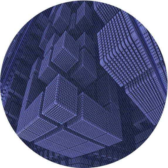 Ahgly Company Indoor Round Patterned Royal Blue Area Rugs, 8' Round