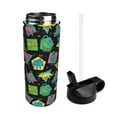 thumbnail image 2 of Yiaed Geometric Dinosaur Print Water Bottle with Straw Lid, Stainless Steel Double Wall Insulated Water Bottle | Leak-Proof and Spill-Proof Water Bottle, 2 of 8