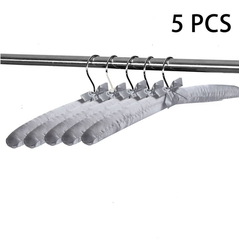 5 Pack Satin Padded Hangers for Women Clothing Coat Hangers for Closet Bride Hanger for Wedding Dress Sweater Hangers