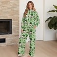 thumbnail image 3 of Renewold St. Patrick's Day Outfits Sweatsuits Women 2 Piece Lounge Sets Women's Activewear Workout Pants and Long Sleeve Top Matching Set, Green Clover Ireland Top Hat Elephant Print, M, 3 of 7