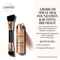 thumbnail image 6 of LUMINESS Silk Airbrush Spray Foundation & Buffing Brush Kit – Full Coverage Foundation & Dual-Sided Buffing Brush - Buildable Coverage, Anti-Aging Formula Hydrates & Moisturizes (Shade - Deep Dark), 6 of 6