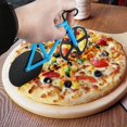 thumbnail image 3 of HSHDLDF Coupe-Pizza en Acier Inoxydable Double Roue Coupe-Pizza Trancheuse de Pizza Trancheuse de Cuisine Cool (Bleu), 3 of 7