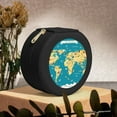 thumbnail image 6 of Yiaed World Map With Landmarks Print Travel Jewelry Case Bridesmaid Gift Boxes Jewelry Travel Organizer Small Round Jewelry Box Mini Storage-Black, 6 of 7
