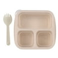 thumbnail image 1 of WLOELOEW Boîte à Bento Beige avec 3 Compartiments pour Préparation de Repas École Voyage Conteneur Réutilisable, 1 of 1