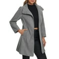 thumbnail image 4 of INSPIRE CHIC Women's Winter Pea Coat with Pockets Stand Collar Mid-Length Zip Up Trench Coats, 4 of 5