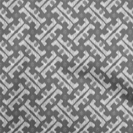 oneOone Polyester Lycra Gray Fabric Ikat Craft Projects Decor Fabric Printed By The Yard 56 Inch Wide