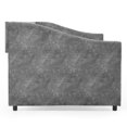 thumbnail image 6 of Daybed with Storage, Full Size Daybed with Button Tufted Back and Copper Nail on Square Arms, Built-in 2 Drawers, Upholstered Full Daybed Sofa Bed for Living Room, Bedroom, Guest Room, Grey, 6 of 8
