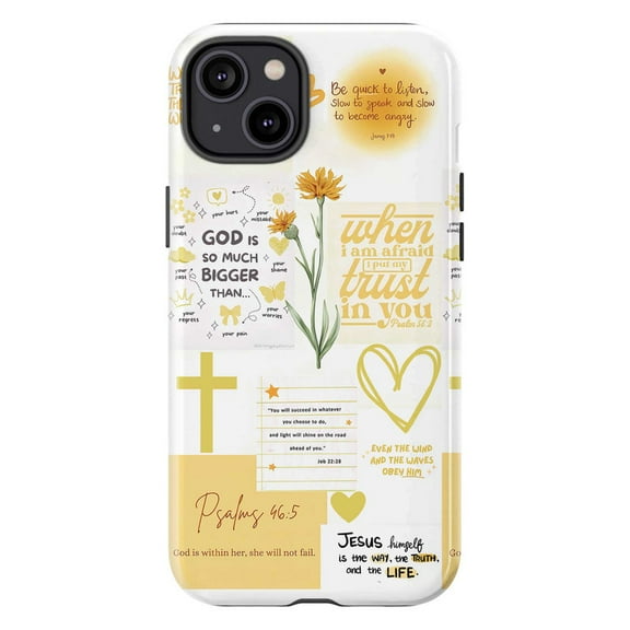 God is so much bigger iPhone Case – Inspirational Scripture Phone Cover, Floral Cross Design, Religious Gift for Women & Teens