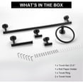 thumbnail image 4 of Bathroom Hardware Set 304 Stainless Steel Toilet Paper Holder Towel Holder Towel Ring Hook Black Towel Holder Set, 4 of 8