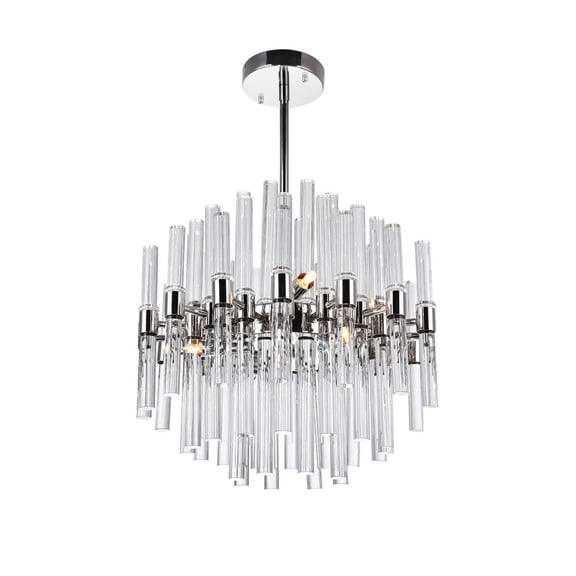 CWI Lighting Miroir 8 Light Transitional Metal Chandelier in Polished Nickel