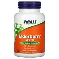 NOW Foods Elderberry, 500 mg, 120 Veg Capsules