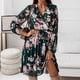 thumbnail image 4 of Vestido largo plisado con estampado floral de fiesta de vacaciones de manga larga con estampado casual para mujer Fridja  nalpqowj5000, 4 of 8