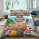 thumbnail image 2 of Brown y Amigos Conjunto de sábanas temático, trío de piezas, cómodo y amigable con la piel, diseño único, regalo de decoración para el hogar para familiares, amigos y fans,140cm *210cm, 2 of 6
