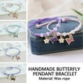 thumbnail image 4 of Handmade Braided Butterfly Crystal Bracelet Adjustable Chain Gifts Jewelry E3Q9, 4 of 5
