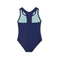 thumbnail image 2 of Speedo Girls Solid Racerback One Piece Thick Strap Swimsuit - Blueprint, Size: 6, 2 of 2