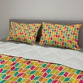 thumbnail image 2 of Chevron Comforter & Sham Bedding Set, Energetic Colorful Geometry Chevron Stripes Pattern Hipster Fashion Design Art, 3 pcs Duvet Set Microfiber Filling Quilt, 5 Sizes, Multicolor, by Ambesonne, 2 of 4