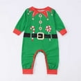 thumbnail image 2 of FYDUU Baby Boy Girl Christmas Outfit Striped Button Long Sleeve Romper Jumpsuit One-Piece Sleepwear Baby Xmas Romper Elf Santa Clothes Dailywear, 2 of 8