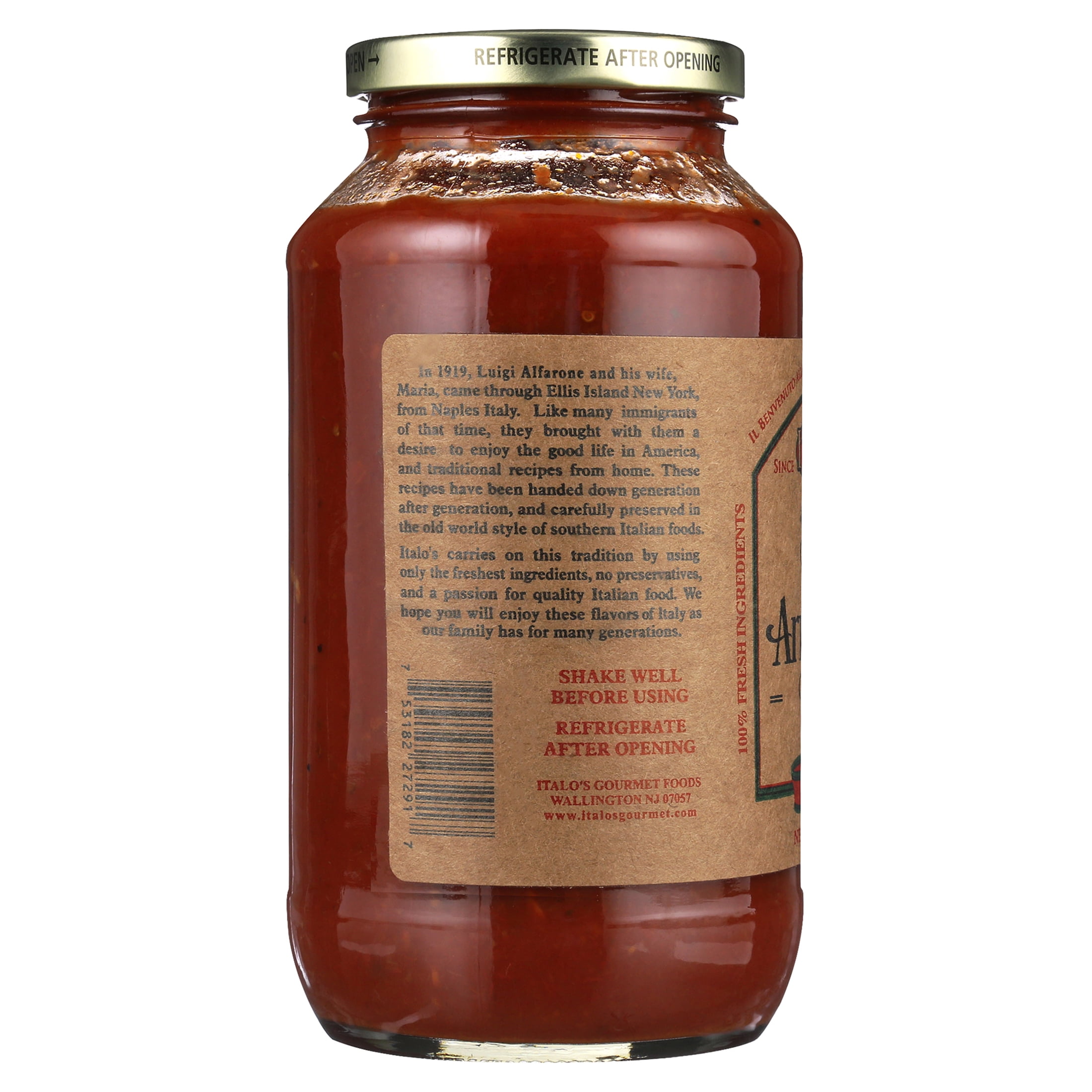 Italo's Keto & Paleo Friendly Tomato Sauce, Pasta Sauce, All Natural, Low-Carb, Low Sodium, Non GMO, Real Italian, Spicy Arrabbiata Tomato Sauce
