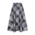 thumbnail image 5 of LEBONYARD Women's Skirt in Lightweight Material,Women's Retro Woolen Plaid Skirt, Women's Winter Mid Length High Waisted Woolen Skirt, Long Skirt Gray L, 5 of 6