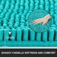 thumbnail image 7 of LOCHAS Luxury Bathroom Rug Shaggy Bath Mat 24 x 36 Inch, Washable Non Slip Bath Mats Rugs for Bathroom Shower, Soft Plush Chenille Absorbent Carpets, Teal Blue, 7 of 7