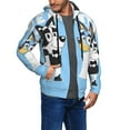 thumbnail image 2 of Johaoi Bluey Pattern Zip Hoodie Sweatshirt for Men,Sleeve Pullover Casual Long Hooded Sweatshirt with Zipper-Small, 2 of 5
