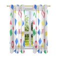 thumbnail image 7 of Yayeee Window Curtains Light Filtering 63"x52" Grommet Panel Pair Home Living Room Decor, Blue Retro Triangles, 7 of 7