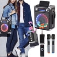 thumbnail image 2 of Lohoms Bluetooth Speaker Portable Karaoke Machine PA System 6.5" Woofer with 2 Wireless Microphones Remote LED Lights, 2 of 8