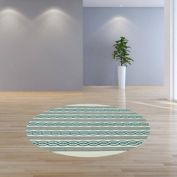 5'X7' Ivory Spa Hand Hooked Uv Treated Cable Stitch Indoor Outdoor Area Rug 5'X7' Ivory Spa Hand Hooked Uv Treated Cable Stitch Indoor Outdoor Area Rug