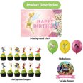 thumbnail image 2 of 32 Pcs For Tinkerbell Cartoon-Themed Birthday Decorations and Party Favors Set – Includes Backdrop, Cake Topper, 12 Cupcake Toppers, and 18 Balloons for Celebration Events, 2 of 5