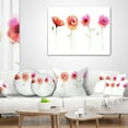 thumbnail image 4 of Designart Watercolor Poppy Flowers Sketch - Flower Throw Pillow - 16x16, 4 of 5