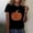 Black, variant on Halloween Tshirts Women Fall Ladies' Thanksgiving Pumpkin T-shirt Round Neck Short Sleeve Top Yellow M