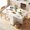 White, variant on Homieasy Folding Dining Table with Storage Drawer, 51''L x 31''W Drop Leaf Dining Table with Cabinet and Shelves for 4, White