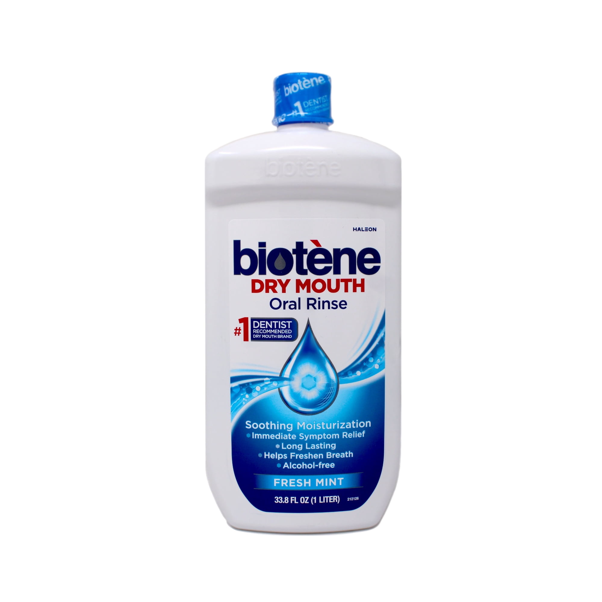 Biotene Oral Rinse Mouthwash for Dry Mouth, Breath Freshener and Dry Mouth Treatment, Fresh Mint - 33.8 fl oz