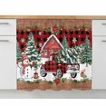 thumbnail image 2 of Red Plaid Christmas Sink Skirt 11"Wx13"L,Dustproof Under Sink Curtain with Self Adhesive Tape,Snowman Truck Xmas Tree Snowflake Cabinet Curtain Cover for Bathroom Vanity,Kitchen Cabinet Storage Shelf, 2 of 9