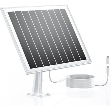 Solar Panel for Security Camera, 7W High-Efficiency Solar Cells, Camera Solar Panel Charger with IP65 Waterproof, Flexible Adjustment Bracket, 10ft Cable Compatible with DC 5V/1.5A Type-C & Micro USB