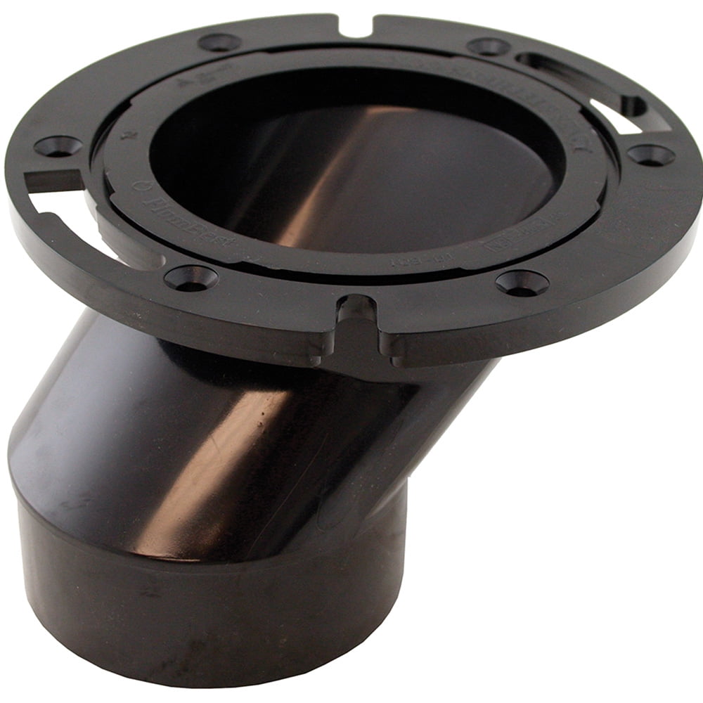 3" x 4" Plumbfit ABS Offset Closet Flange with Plastic Swivel Ring less