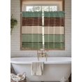 thumbnail image 7 of Tier Curtains 45 Inches Long, Green Brown Window Treatment Curtain Drapes, Country Wood Grain Abstract Stripe Window Half Privacy Curtains for Bedroom Bathroom, 42"x45", 2 Panels, 7 of 7