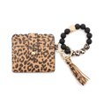 thumbnail image 1 of Women Keychain Bag with Tassel Wallet Bracelet Decorative Keys Case Fashion Key Chain Snap Button Card Holder Bangle Bracelet Keyring Pendant Accessory Leopard, 1 of 8